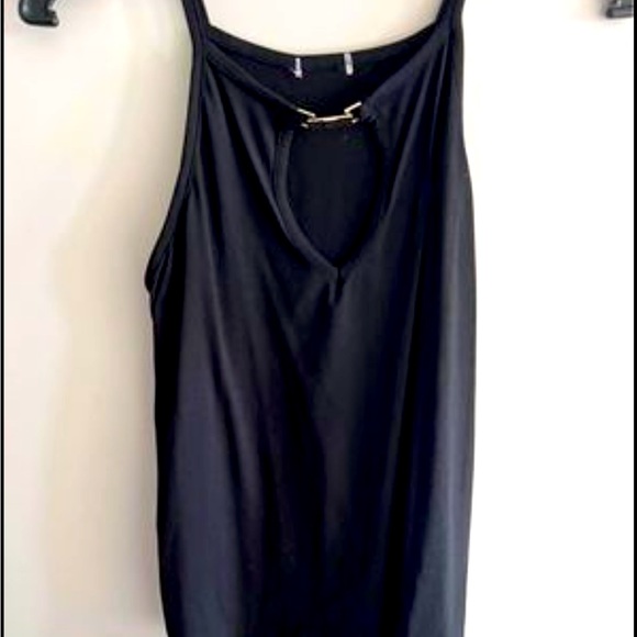 Black tank top with gold neck loop - Picture 1 of 1